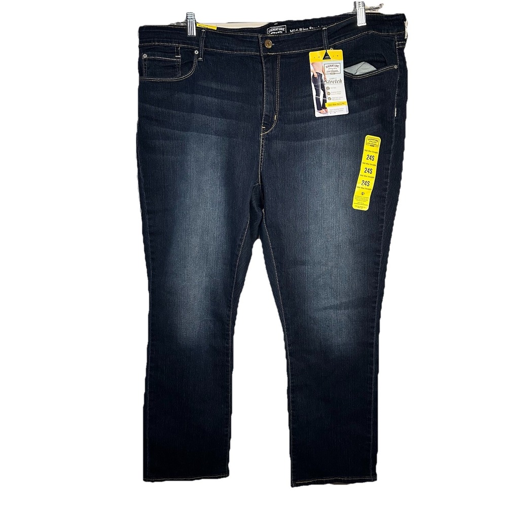 Signature Levi Strauss Gold Mid Rise Straight Leg Jeans Womens Plus size 24S